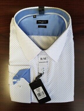 White Micro-Dot Modern Fit Dress Shirt